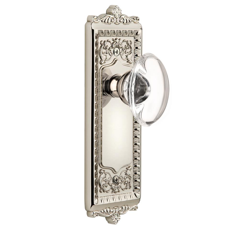 Grandeur by Nostalgic Warehouse WINPRO Double Dummy Set Without Keyhole - Windsor Plate with Provence Knob in Polished Nickel